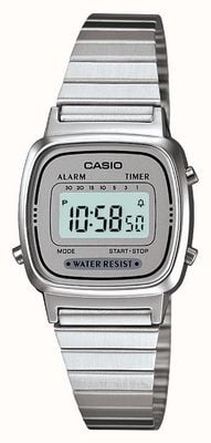 Casio Dames klassieke digitale wijzerplaat / roestvrijstalen armband LA670WEA-7EF