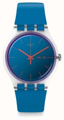 Swatch | nuevo caballero | reloj polablue | correa de silicona azul | SO29K702-S14