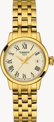Tissot クラシックドリームクォーツ（28mm）アイボリー文字盤/ゴールドPVDステンレススチールブレスレット T1292103326300