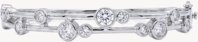 Solid Silver Boodle Style CZ bangle J14849