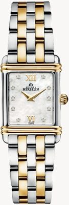 Herbelin Zweifarbige Damenuhr mit Art-Deco-Diamantenbesatz 17478BT59