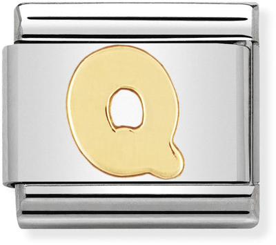 Nomination Classic Letter Q 18ct Gold & Steel Charm 030101/17