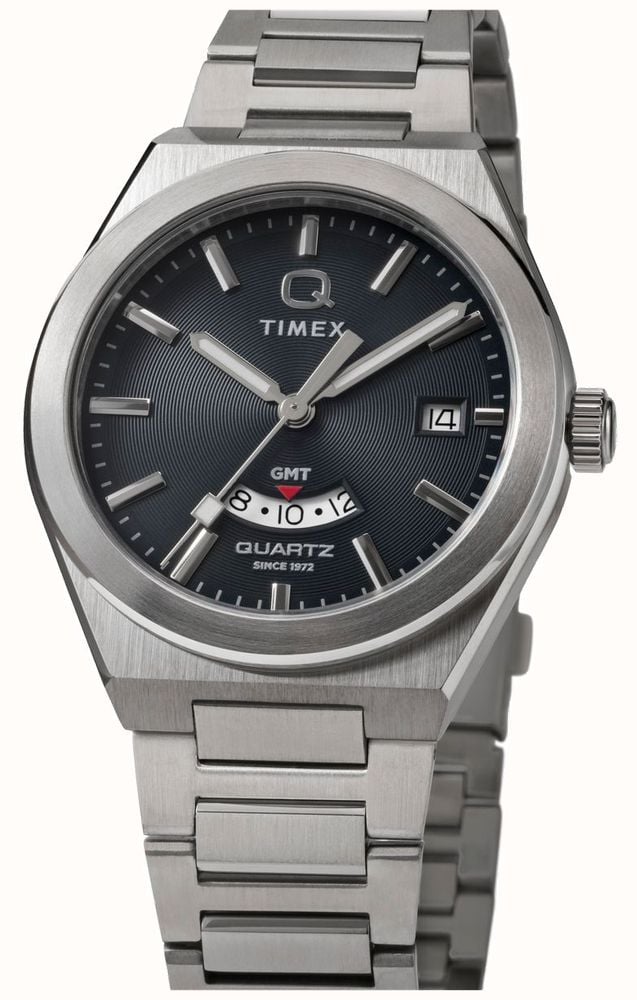 Timex Q Timex Continental GMT (39mm) Black Radial Texture Dial