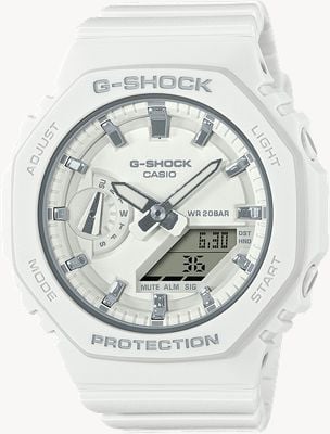 Casio G-shock de taille moyenne | bracelet en résine blanche | cadran blanc GMA-S2100-7AER