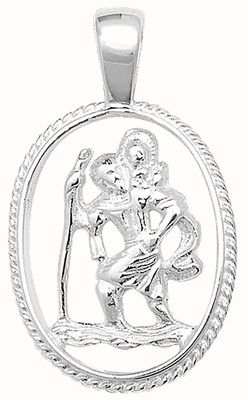 James Moore TH Silver St Christopher Cut Out Pendant G6787