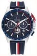 Tommy Hilfiger Mens Blue Silicone Strap Blue Dial Watch 1792292
