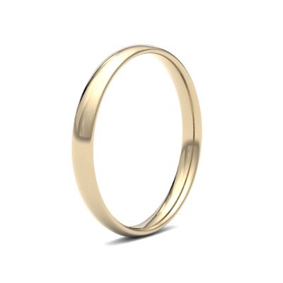 James Moore Wedding Rings | 9ct Yellow Gold | 2.5mm | Light | Traditional Court | AG_2.5LLC-9Y