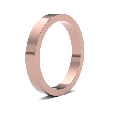 James Moore Wedding Rings | 9ct Rose Gold | 2.5mm | Heavy | Flat | AG_2.5GHF-9R