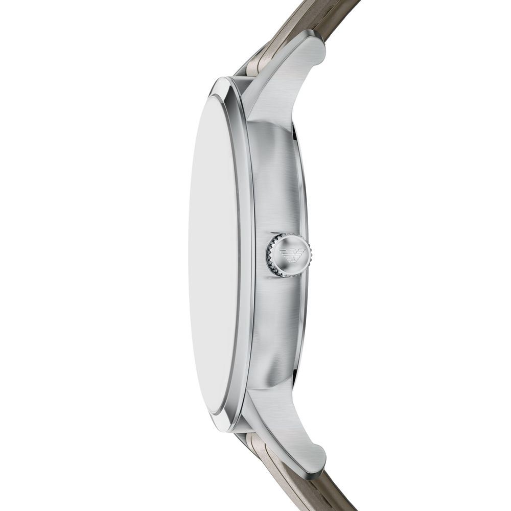 Emporio Armani Three-Hand Quartz (39mm) Grey Sunray Dial / Grey Leather Strap AR11823 - альтернативный вид 3