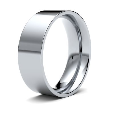 James Moore Wedding Ring | Or blanc 9 carats | 7 mm | taille moyenne | taille plate | ag_7gme-9w AG_7GME-9W