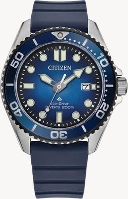 Citizen Eco-Drive Promaster Diver (41mm) cadran dégradé bleu / bracelet caoutchouc bleu BN0267-04L