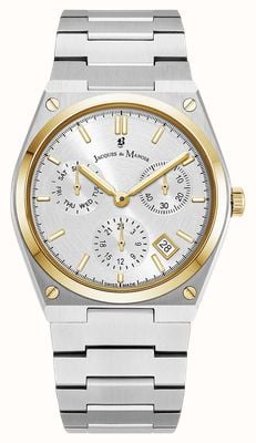 Jacques Du Manoir Horizon Multifunction Quartz (41mm) Silver Dial / Stainless Steel Bracelet JWN05704