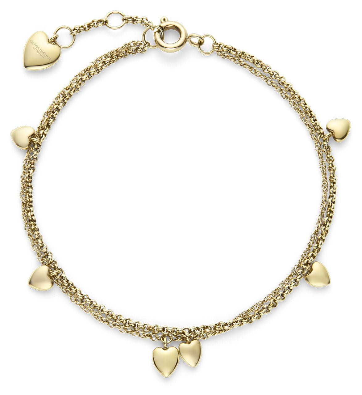Olivia Burton Olivia Burton Mini Heart Light Gold Ip Double Layered Bracelet