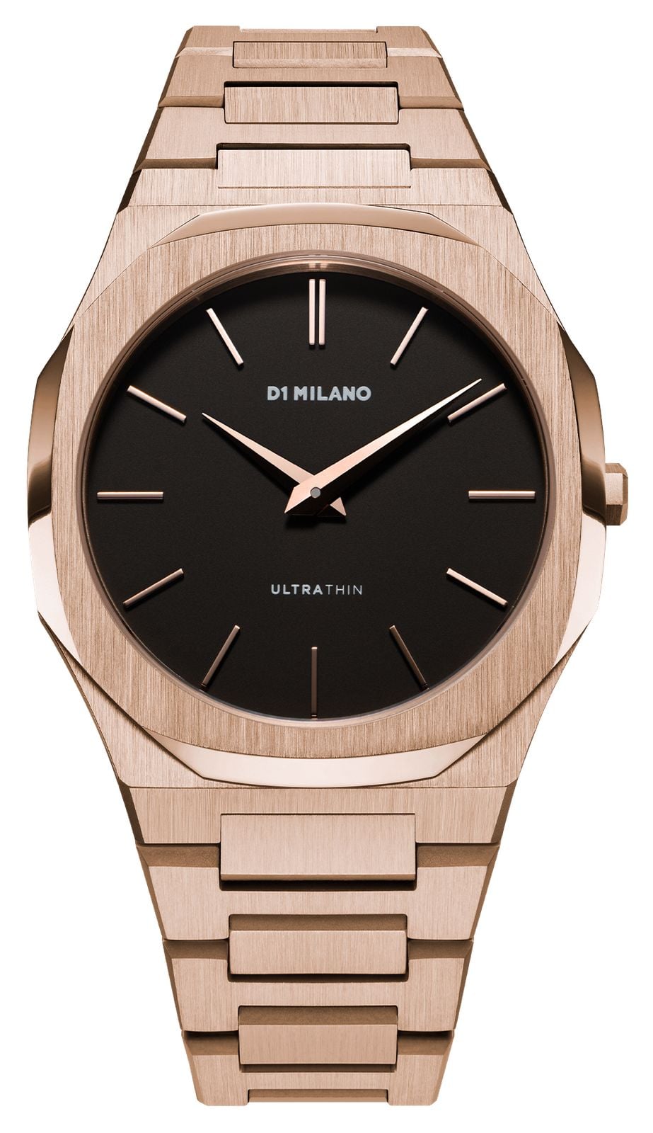 D1 Milano Cadran noir mat ultra fin re-or rose (40 mm) / montre
