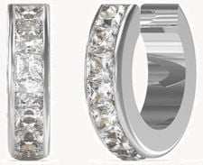 Guess Ladies Silver Huggie Cuff Earrings JUBE03134JWRHT/U