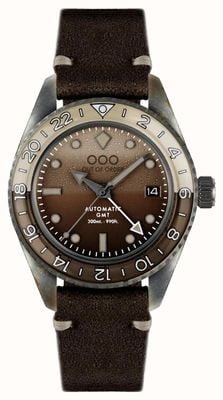 Out Of Order Irish coffee automatic gmt (40mm) mostrador marrom / couro marrom escuro OOO.001-25.IC