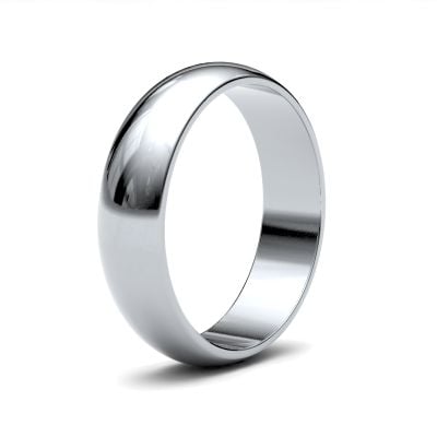 James Moore Wedding Rings | Palladium 500 | 5mm | Light | D-Shape | AG_5LLD-PD5