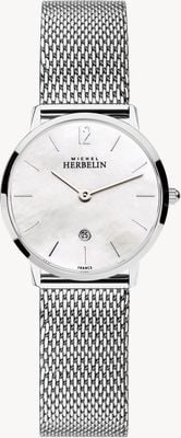 Herbelin Quadrante in madreperla City (30,5 mm) / maglia in acciaio inossidabile 16915AP19B