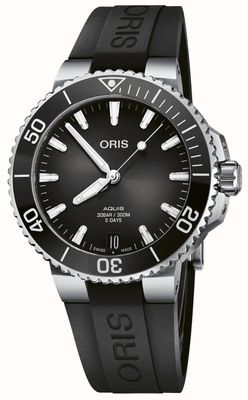 ORIS Aquis Date Kaliber 400 Automatik (41,5 mm), anthrazitfarbenes Zifferblatt / schwarzes Kautschukarmband 01 400 7769 4154-07 4 22 74FC