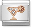 Nomination Classic Cocktail 9ct Rose Gold & Steel Charm 430305/28