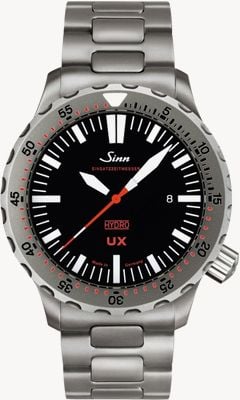 Sinn Ux (ezm 2b) Mission Timer mit Tegiment (44mm) matter schwarzer Zifferblatt / Edelstahl H-Gliederarmband Uhr 403.040 H-LINK