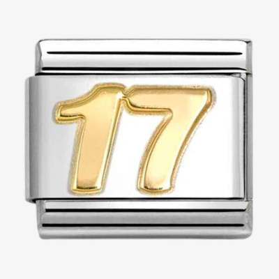 Nomination Classic Number 17 18ct Gold Charm 030109/45