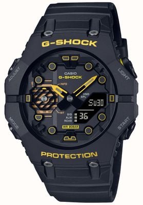Casio G-Shock „Caution Yellow“ stoßfestes schwarzes Silikon GA-B001CY-1AER