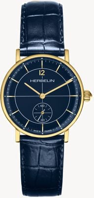 Herbelin Damska inspiracja (32 mm) niebieska tarcza i niebieski skórzany pasek 10647P15
