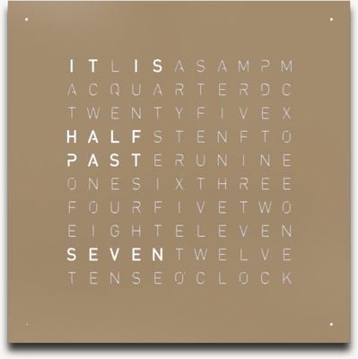 QLOCKTWO Earth 45 スチールシリーズ ヘーゼルナッツ（英語） - ホワイトラッカー仕上げ QT4ENHAPC-UK