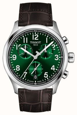 Tissot Chrono l Quarz (42 mm) grünes Zifferblatt / braunes Lederarmband T1164171609200