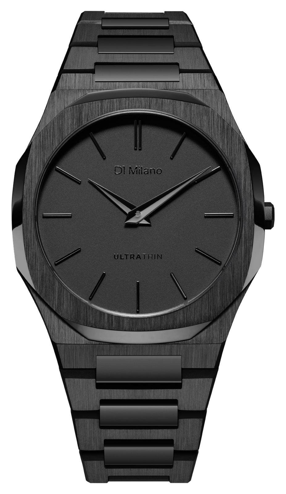 D1 Milano Cadran rayÃ© noir ultra fin (40 mm) / bracelet en montre