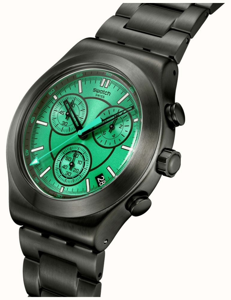 ★SWATCH★ [Headquarters] OBSESSIVELY OBSIDIAN YVM407G Swatch OBSESSIVELY OBSIDIAN (43mm) Green Dial / Black