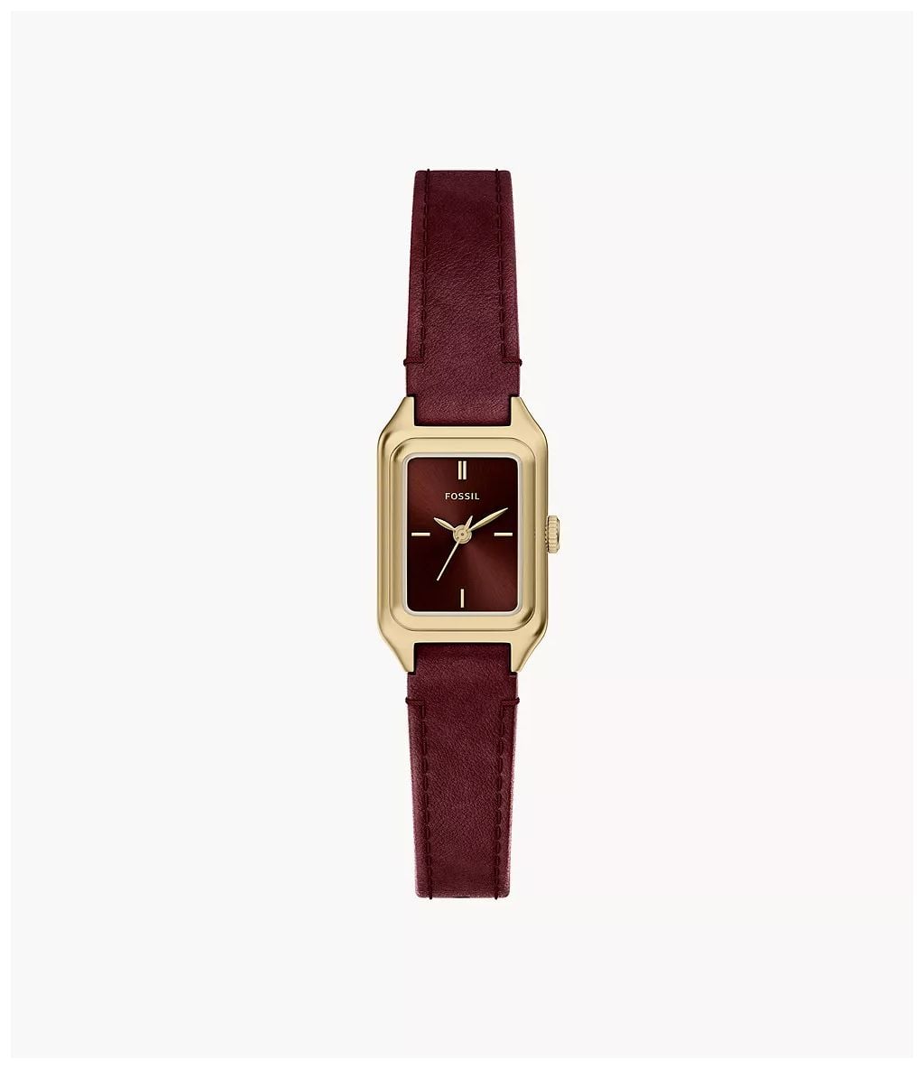Fossil Raquel 18 mm trois aiguilles cuir rouge ES5530 montre