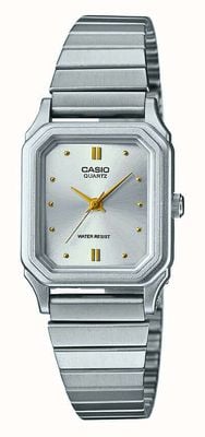 Casio Cadran argenté pour femme / bracelet en acier inoxydable LQ-400D-7AEF