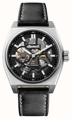 Ingersoll THE VERT Automatic (43mm) Black Skeleton Dial / Black Leather Strap I14301