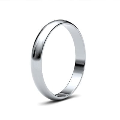 James Moore Wedding Rings | Palladium 500 | 2.5mm | Light | D-Shape | AG_2.5LLD-PD5