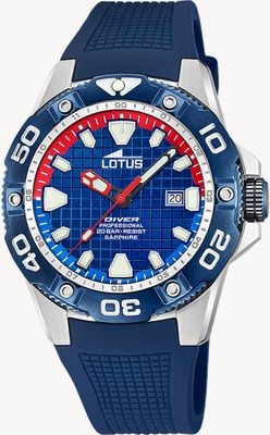 Lotus Diver 200m Quartz (45mm) Blue Dial / Blue Rubber Strap L18927/2