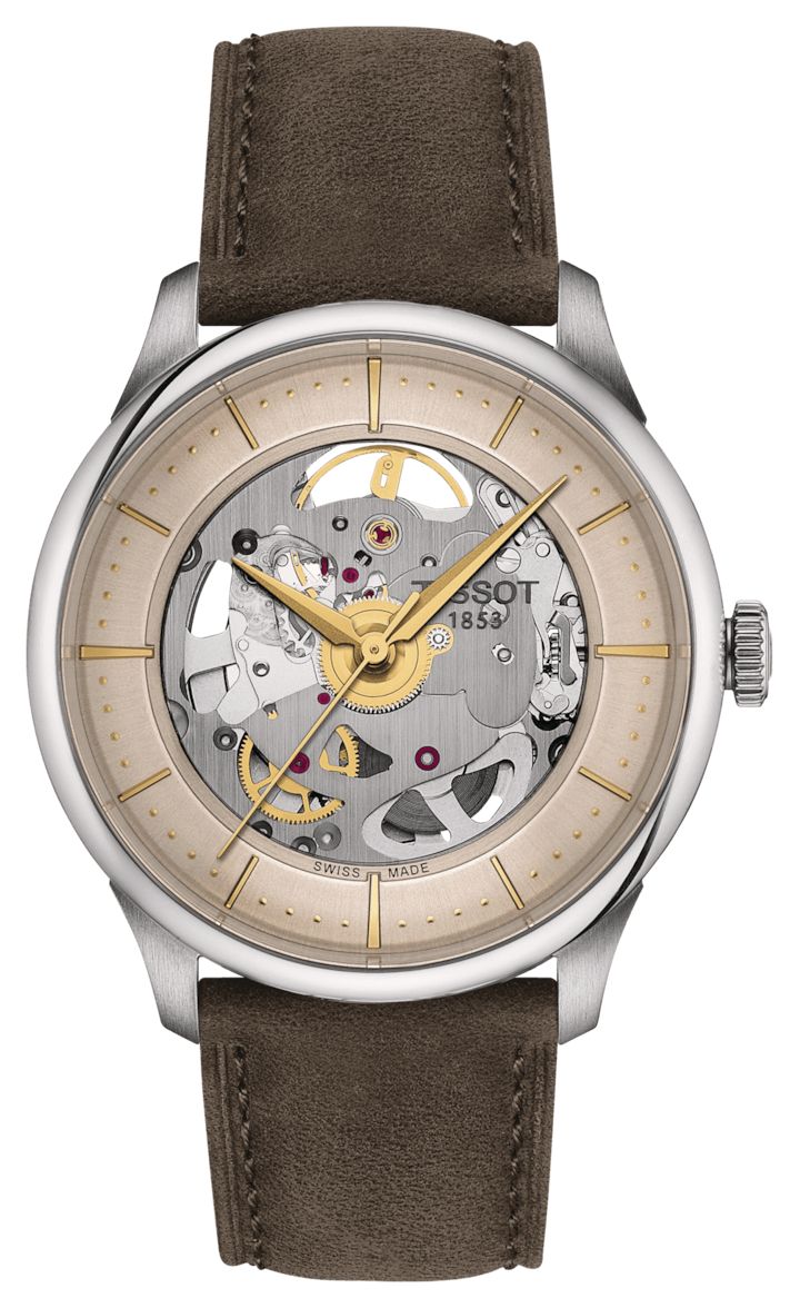 Tissot Chemin des tourelles squelette (39mm) cadran coeur montre