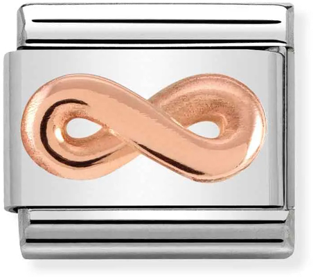 Nomination Classic Infinity 9ct Rose Gold & Steel Charm 430106/03