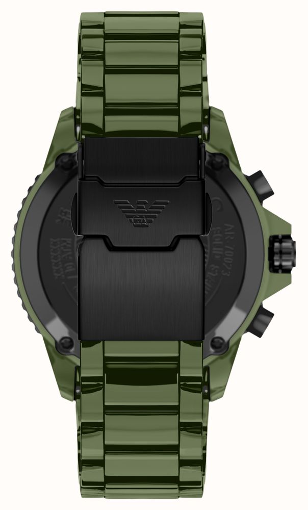 Emporio Armani Solar Chronograph (44mm) Green Dial / Green Ceramic Bracelet AR70023 - alternative Ansicht 3