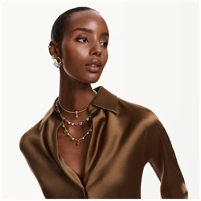 Swarovski Swarovski Imber Necklace, Mixed Cuts, Multicoloured, 18K Gold Finish 5753274 - alternate view 5