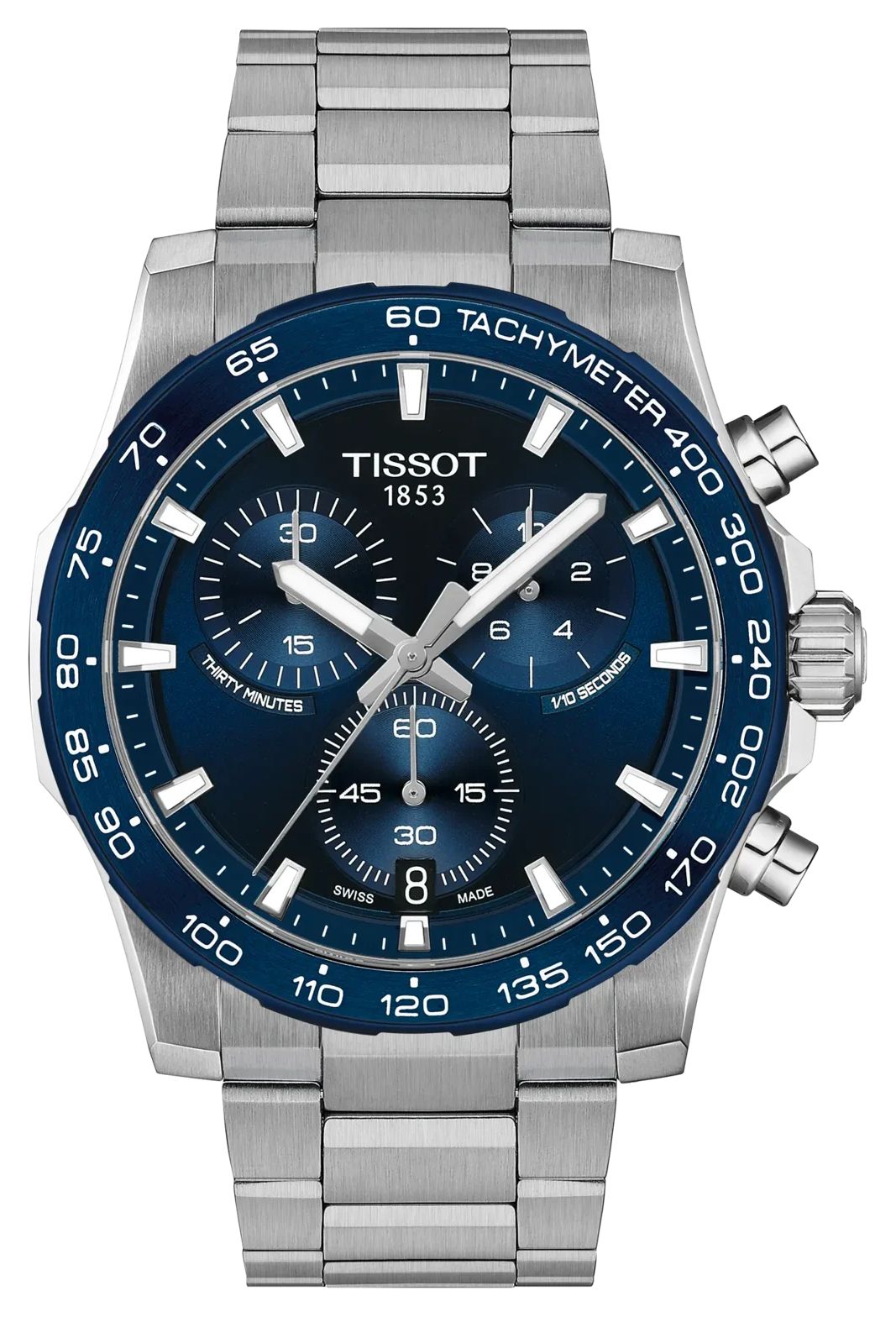 Tissot Supersport chrono (42mm) cadran bleu rayons de soleil montre