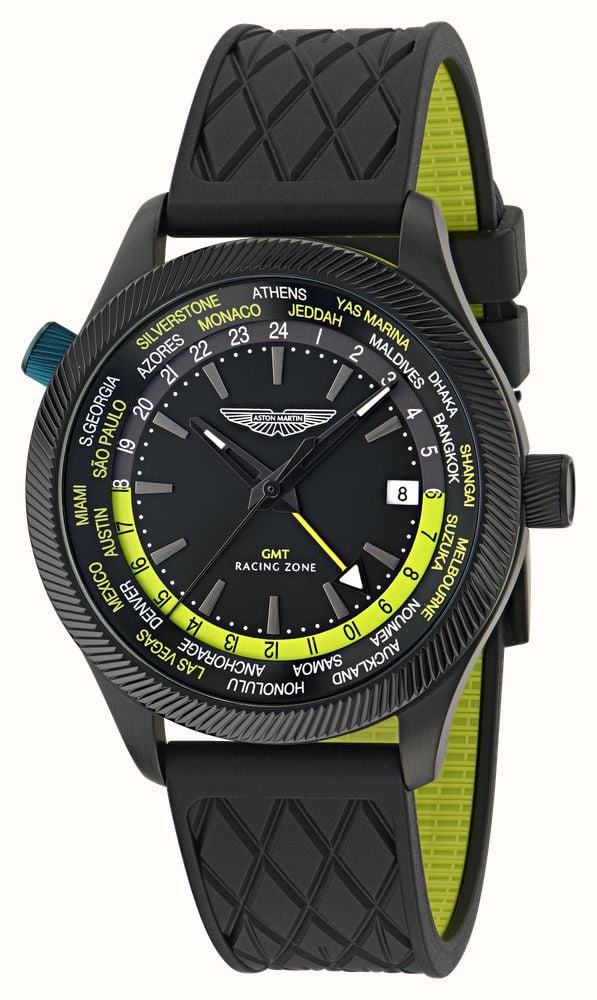 Aston Martin GRZ Icon Quartz Racing Zone GMT (41mm) Black Dial / Black Silicone Strap MTIZ1F501 - alternative Ansicht 2
