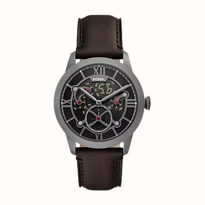 Fossil Townsman Big Tic 42 mm Gunmetal Brown Leather FS6191 - 备用视图 2