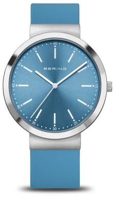 Bering Classic (41毫米) 蓝色表盘 / 蓝色硅胶表带腕表 10141-398