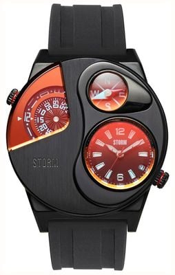 STORM Montre homme navitrek (45 mm) cadran rouge ardoise / bracelet en caoutchouc noir 47538/SL/R