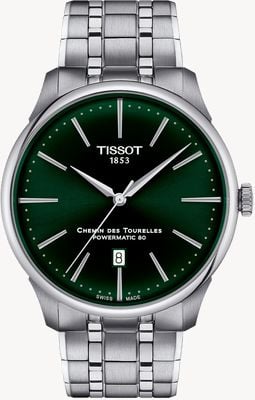Tissot Chemin des tourelles | powermatic 80 | cadran vert | bracelet en acier inoxydable T1394071109100