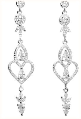 James Moore CME Silver Long White Cubic Zirconia Elegant Drop H6096/S