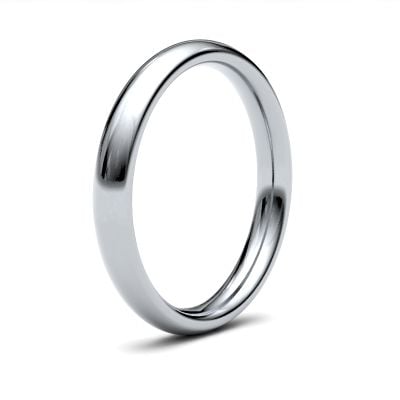 James Moore Wedding Rings | 9ct White Gold | 2.5mm | Heavy | Traditional Court | AG_2.5LHC-9W