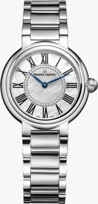Maurice Lacroix Fiaba round - serti de diamants (33mm) cadran nacré / acier inoxydable FA1306-SS002-111-1